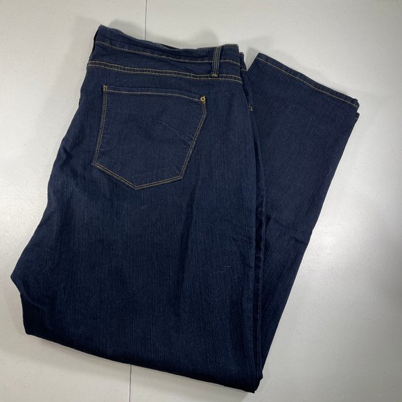 James Icon Jeans Women's Plus Size 22 Twiggy Z China Doll Dark Wash Blue Denim - Picture 1 of 8